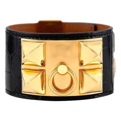 hermes 80s gold bracelet with buckle and diamonds|hermes leather strap bracelet.